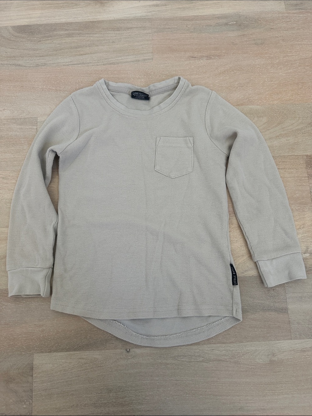 Little Bipsy Long-Sleeve Waffle Tee - Light Beige